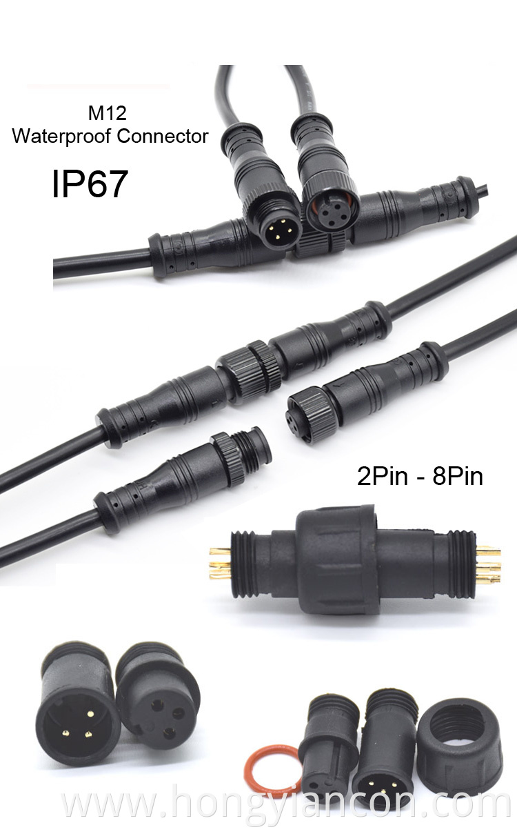 M12 Waterproof Power Connector